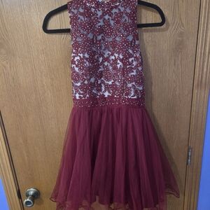 Elegant Burgundy Dress